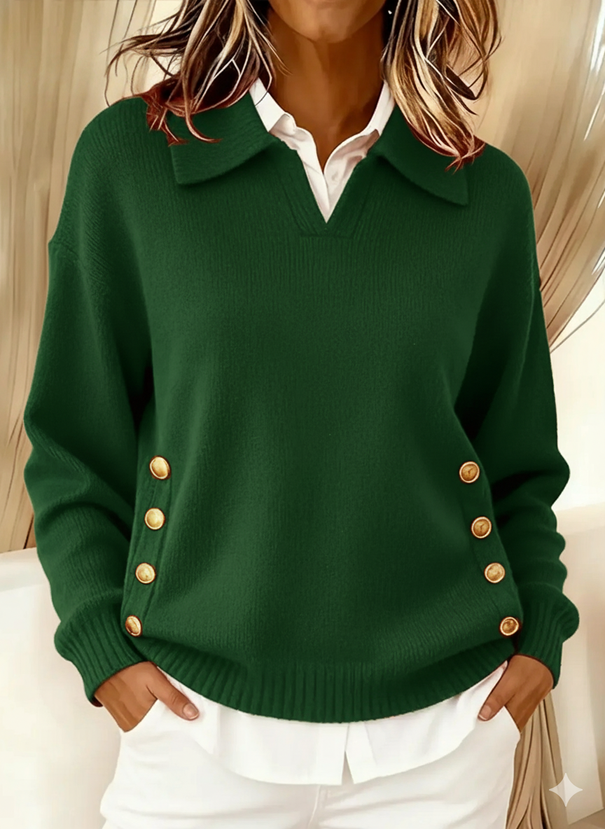 Montserrat | Jersey de Cuello en V con Cuello Polo