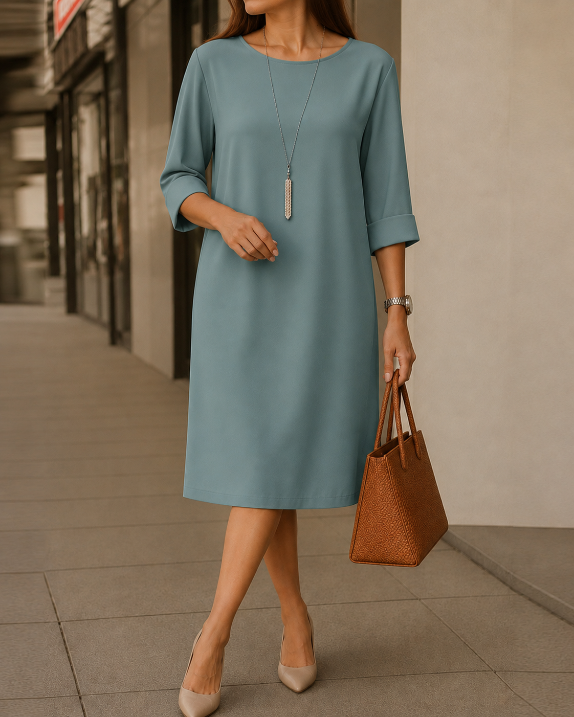 Adriana | Vestido Midi con efecto vientre plano para una silueta esbelta