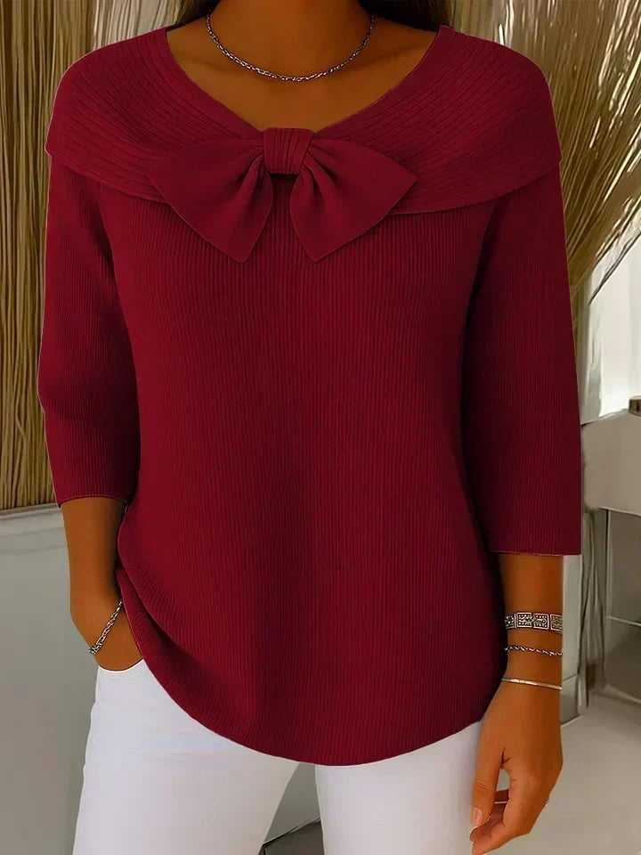 Rosario | Jersey con Lazo y Cuello Redondo