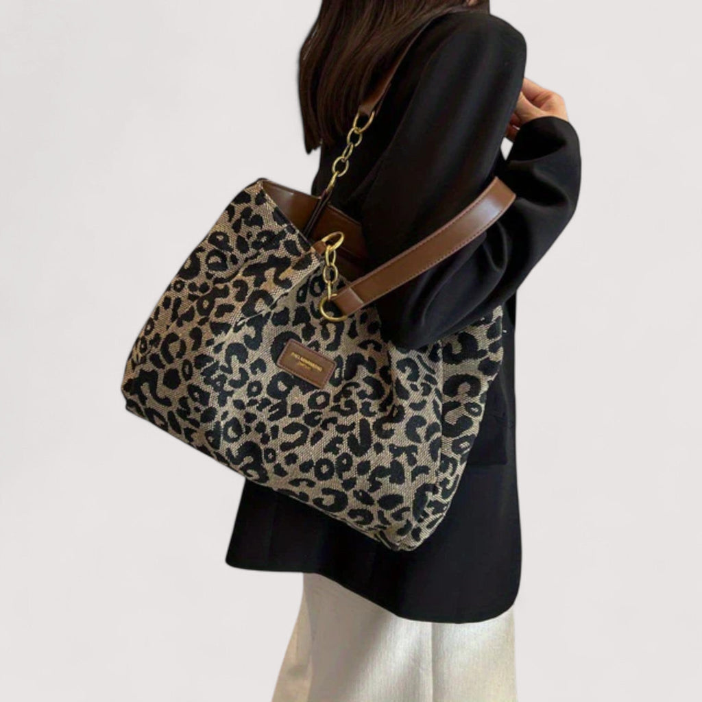 Lévrier – Bolso de Compras de Lona Leopardo