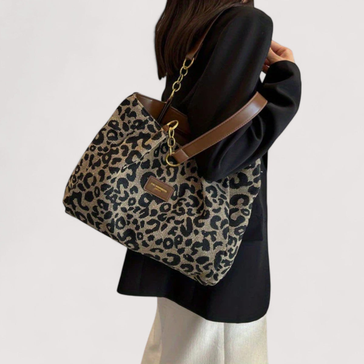 Lévrier – Bolso de Compras de Lona Leopardo