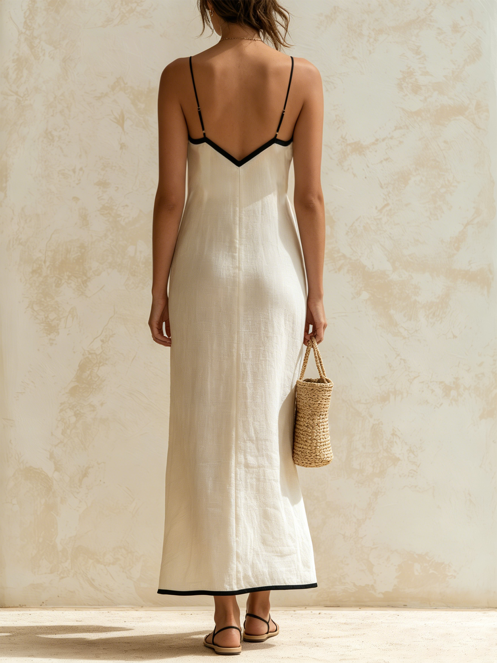 Marisa | Vestido Largo con Patrón Chevron en Contraste, Elegante y de tendencia