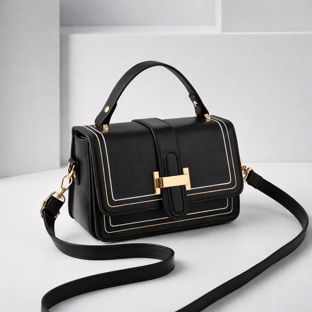 Luna Paris - Bolso de Mano de Piel Elegante