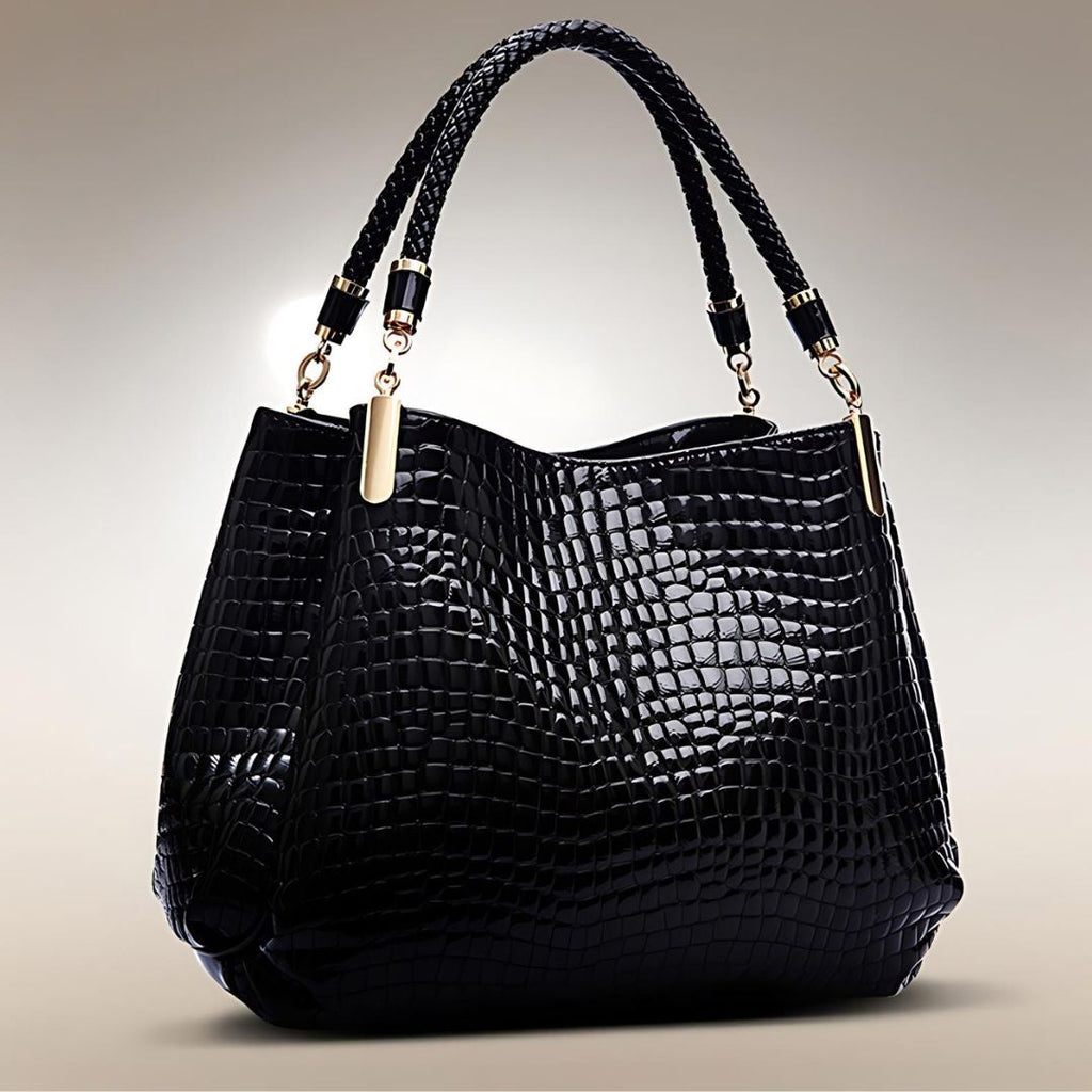 Lusso Milano - Bolso de Hombro Efecto Cocodrilo