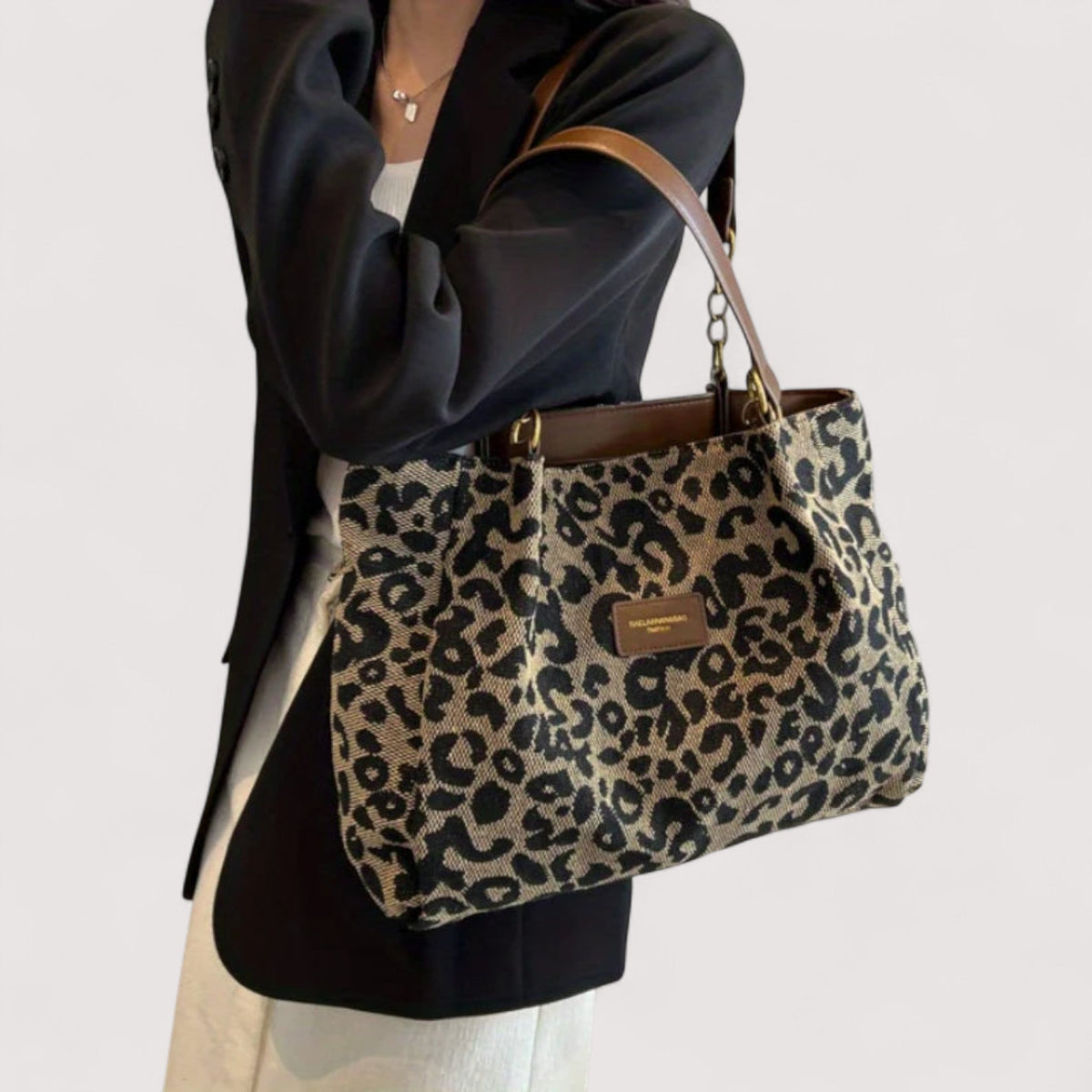 Lévrier – Bolso de Compras de Lona Leopardo