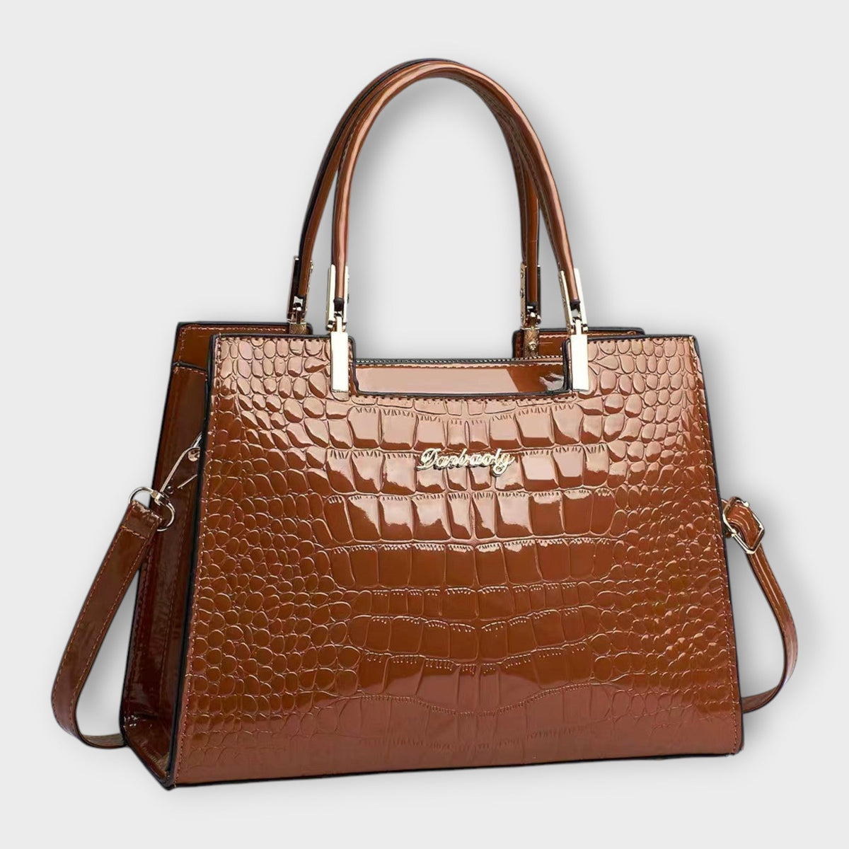 Maison Verdelle - Bolso de Mano con Estampado Cocodrilo Brillante