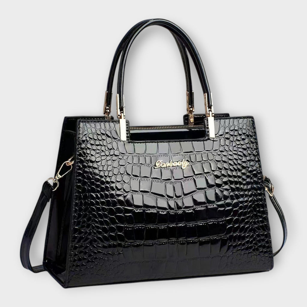 Maison Verdelle - Bolso de Mano con Estampado Cocodrilo Brillante