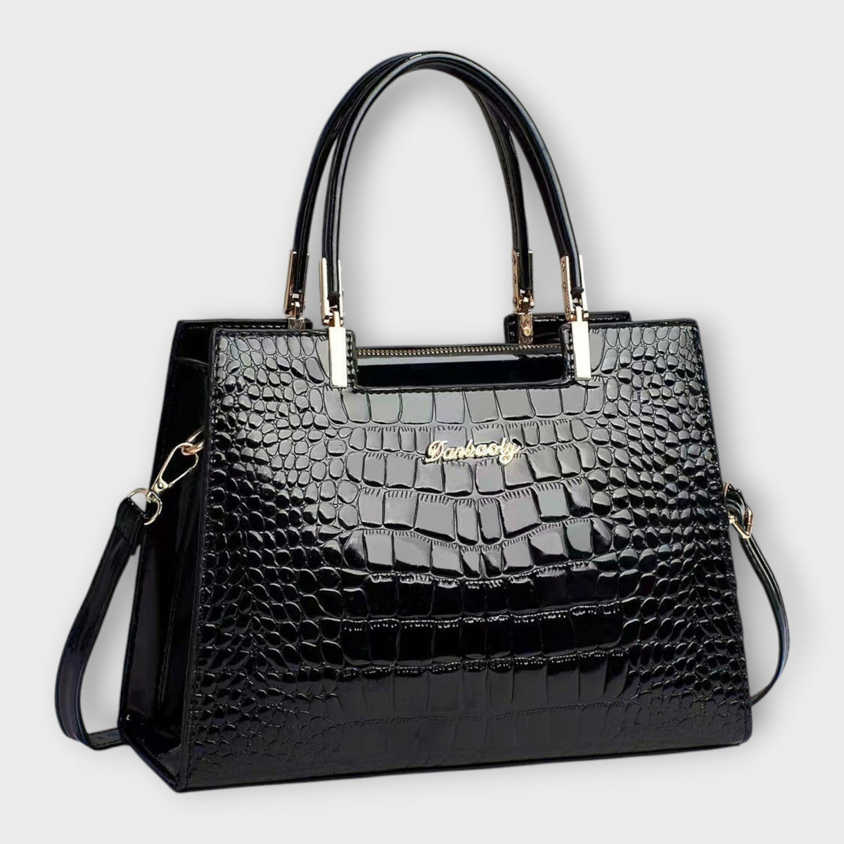 Maison Verdelle - Bolso de Mano con Estampado Cocodrilo Brillante