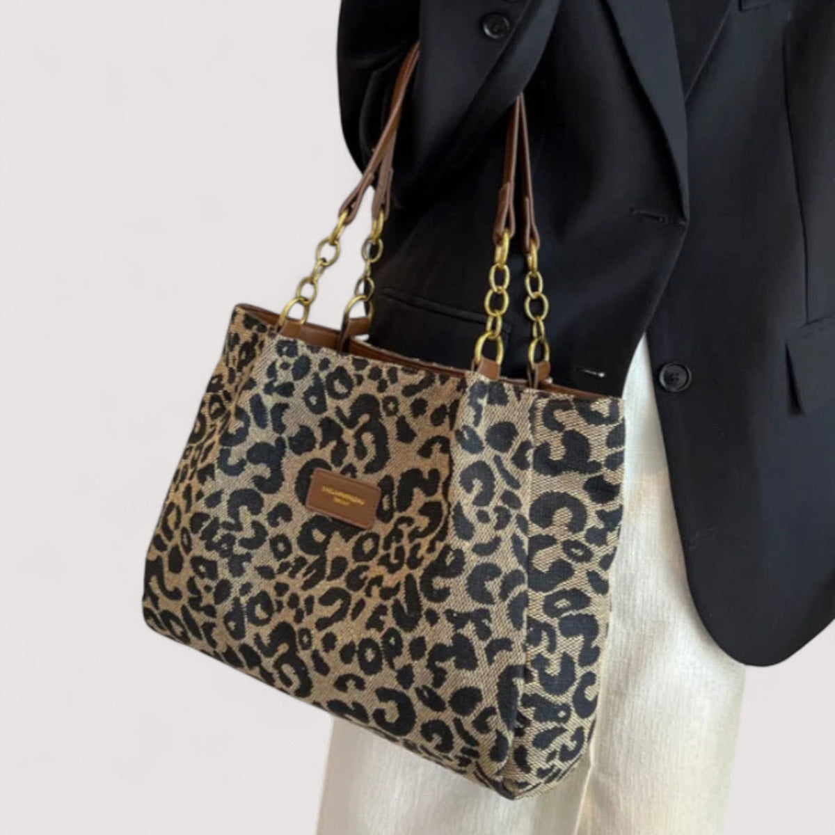 Lévrier – Bolso de Compras de Lona Leopardo