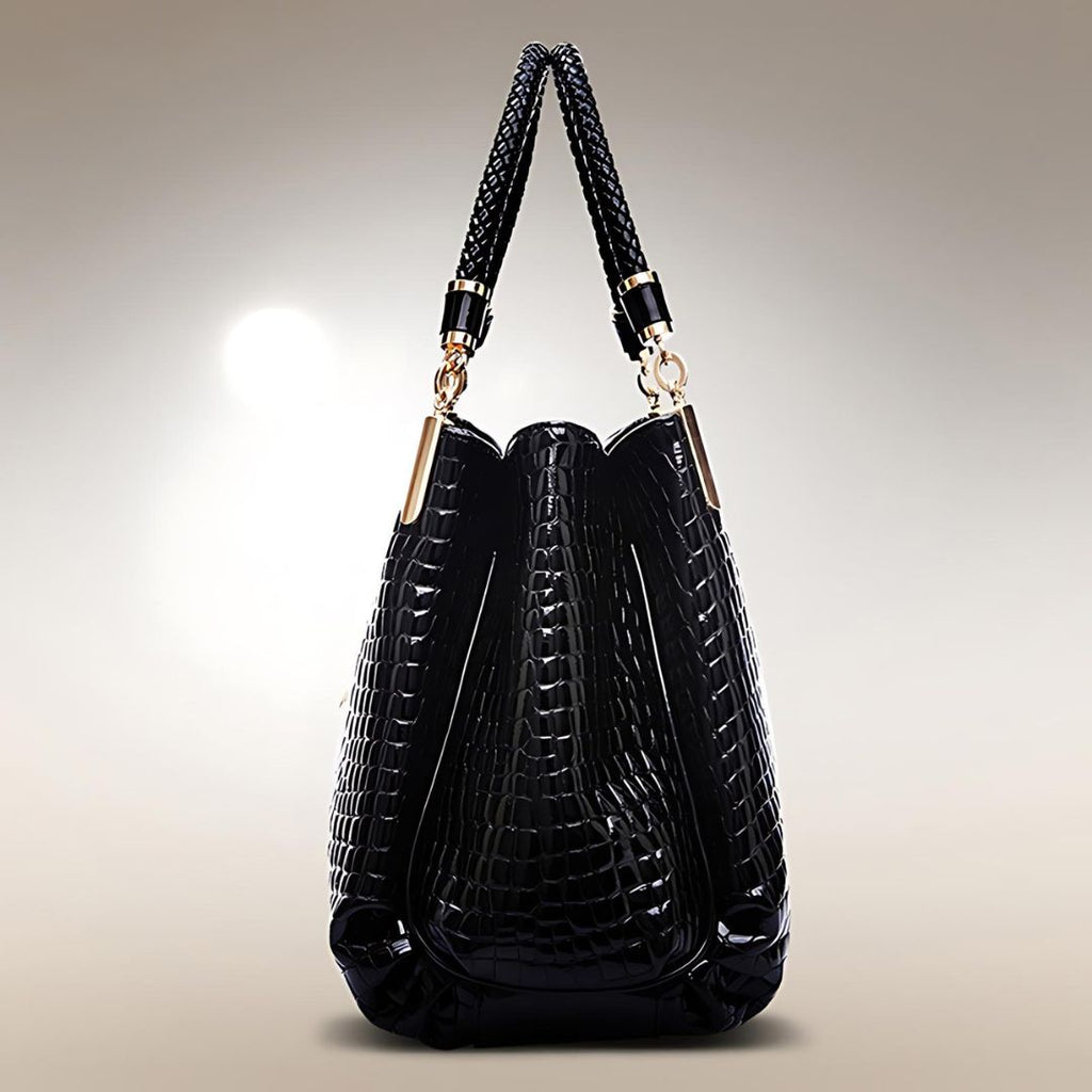 Lusso Milano - Bolso de Hombro Efecto Cocodrilo
