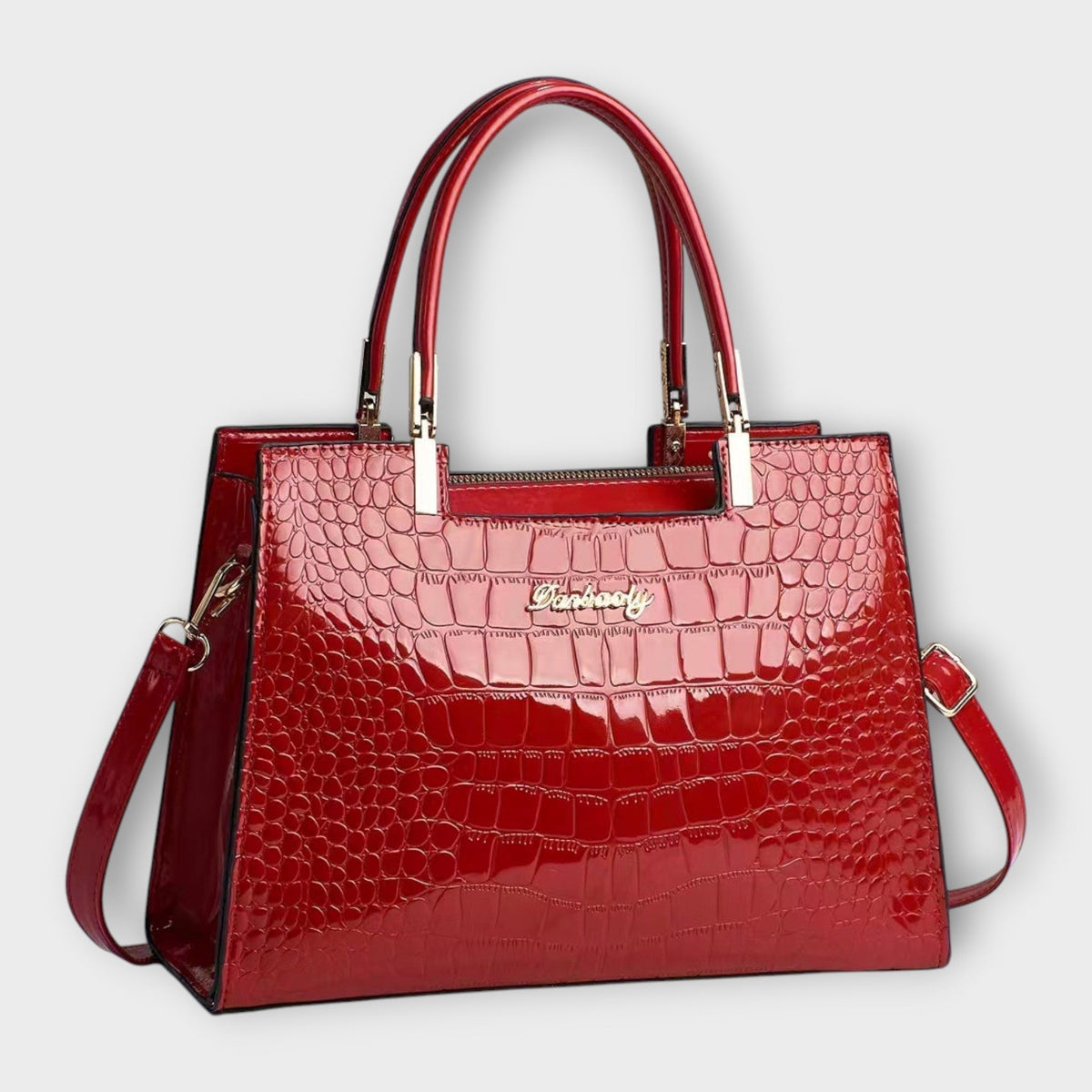 Maison Verdelle - Bolso de Mano con Estampado Cocodrilo Brillante