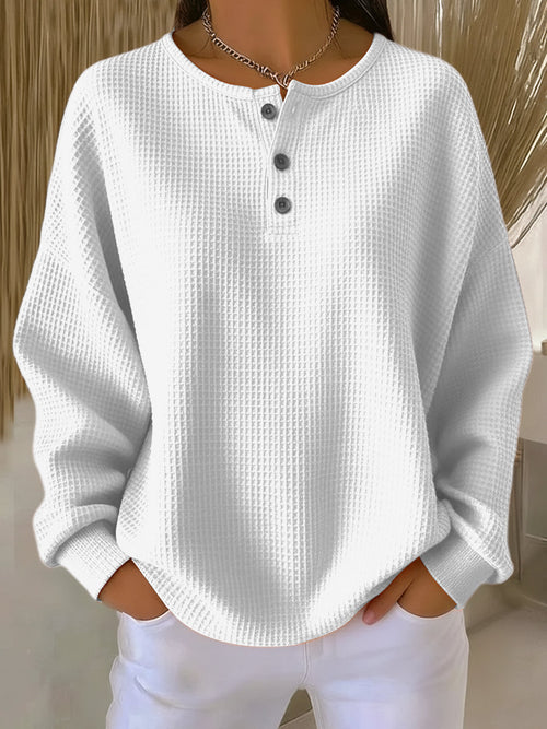 Amparo | Sudadera Henley de Punto Gofre