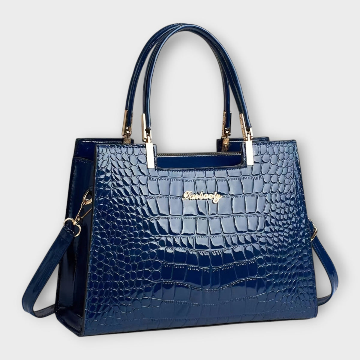 Maison Verdelle - Bolso de Mano con Estampado Cocodrilo Brillante