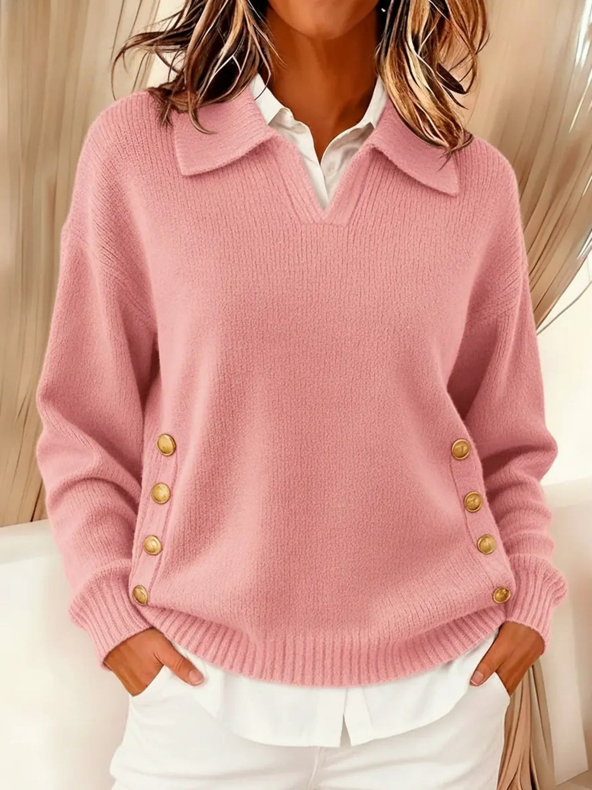 Montserrat | Jersey de Cuello en V con Cuello Polo