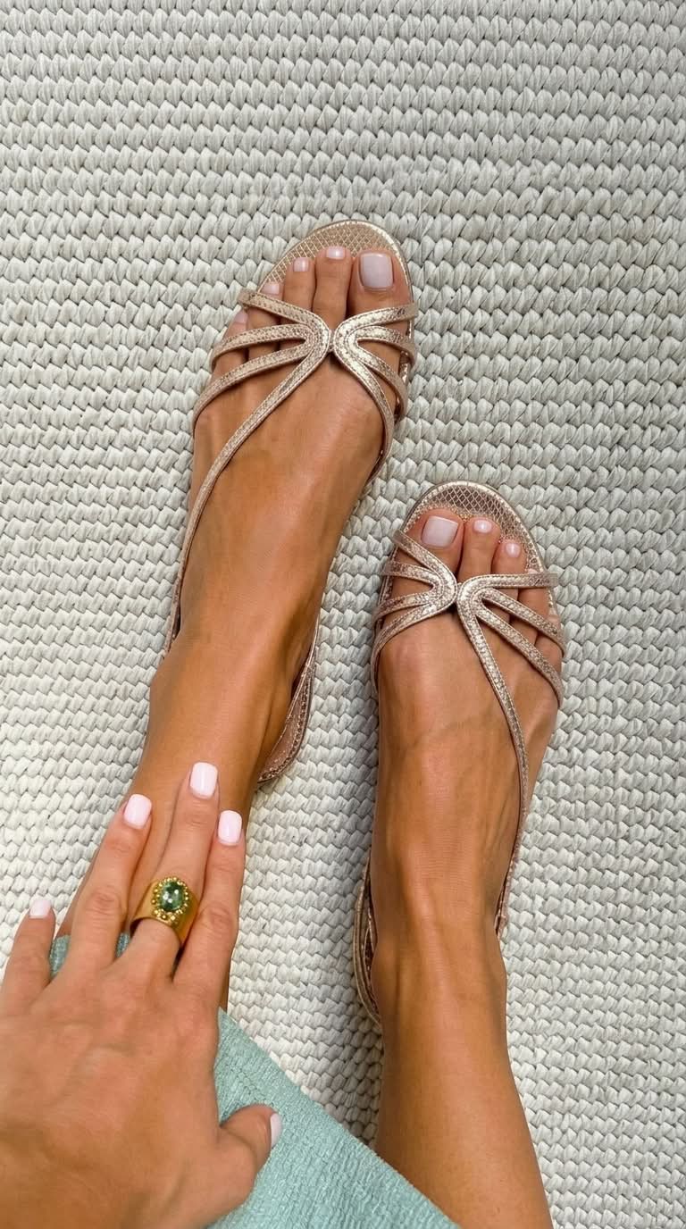 Sandalias metalizadas con efecto serpiente y correas elegantes