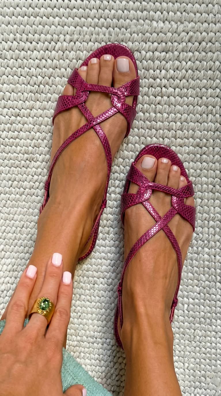 Sandalias slingback efecto serpiente, tacón bajo, bronce, puntera abierta