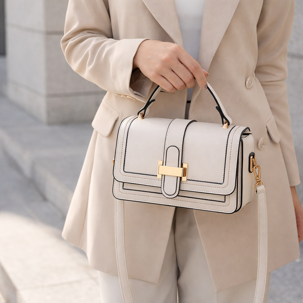 Luna Paris - Bolso de Mano de Piel Elegante