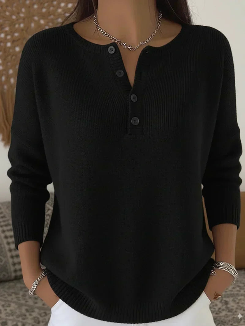 Elena | Jersey de Punto Henley con Botones