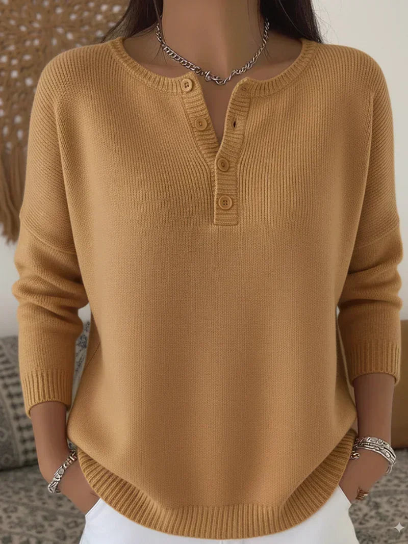 Elena | Jersey de Punto Henley con Botones