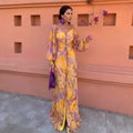 Esperanza | Vestido Largo Floral con Escote Profundo