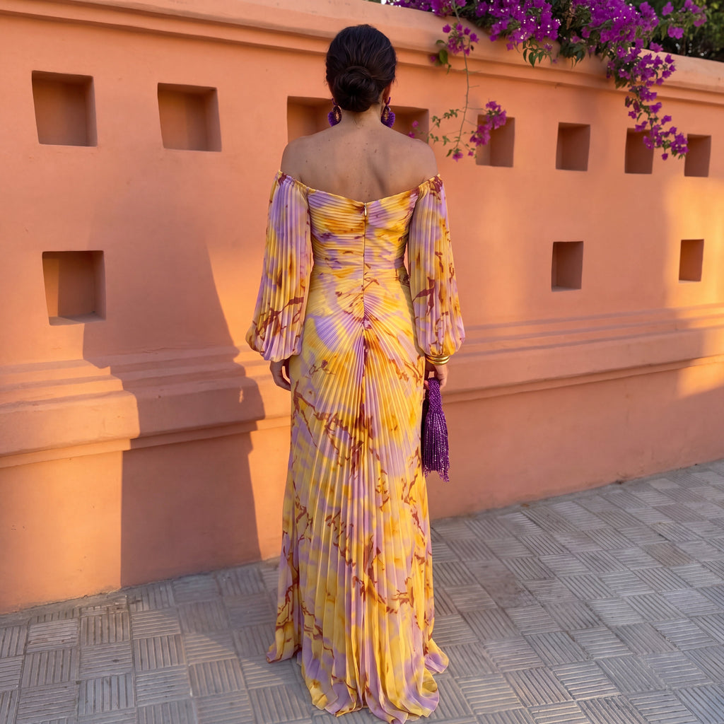 Esperanza | Vestido Largo Floral con Escote Profundo