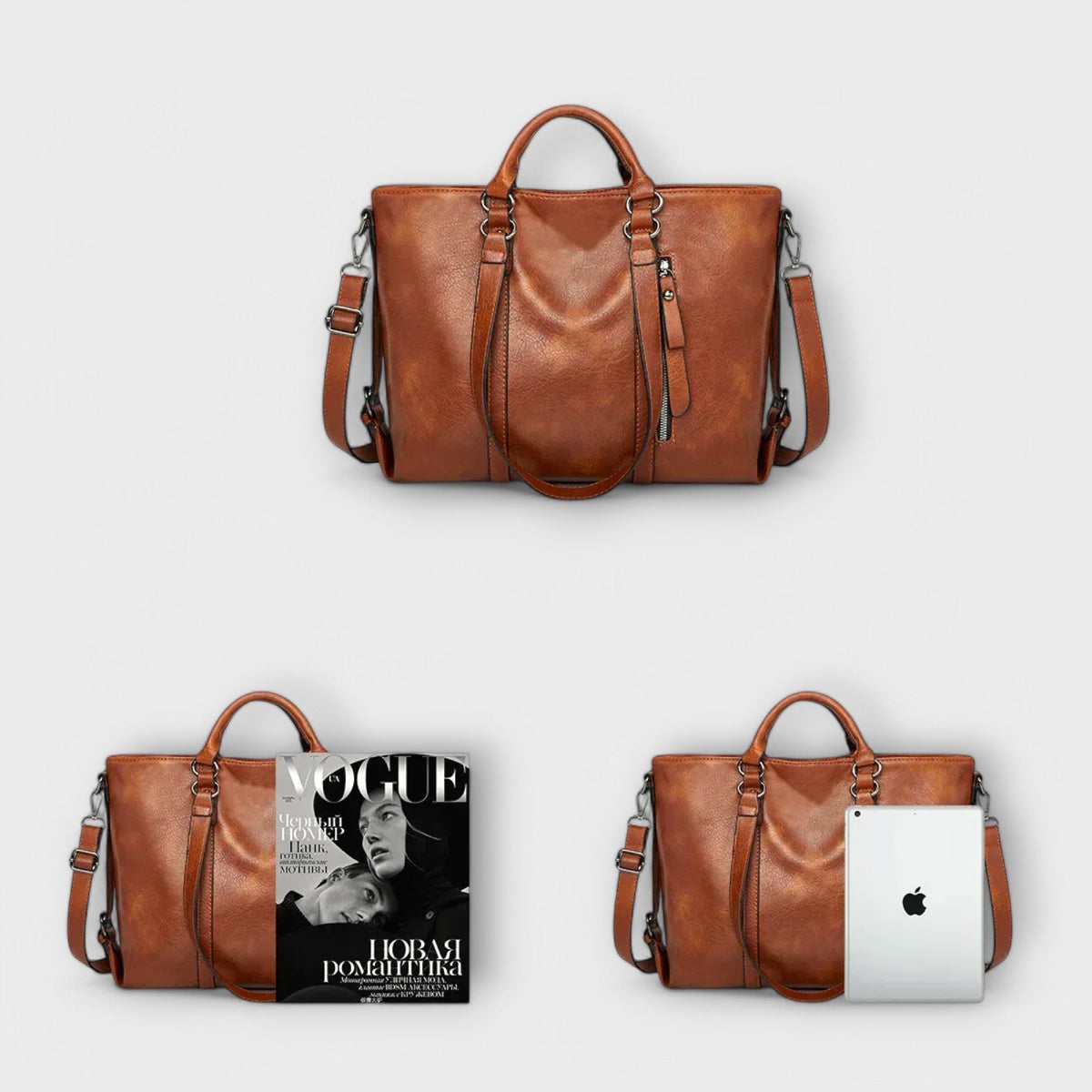 Olívia - Bolso de Mano de Piel Grande