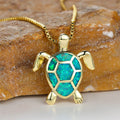 Collar con colgante de Tortuga en Ópalo Verde
