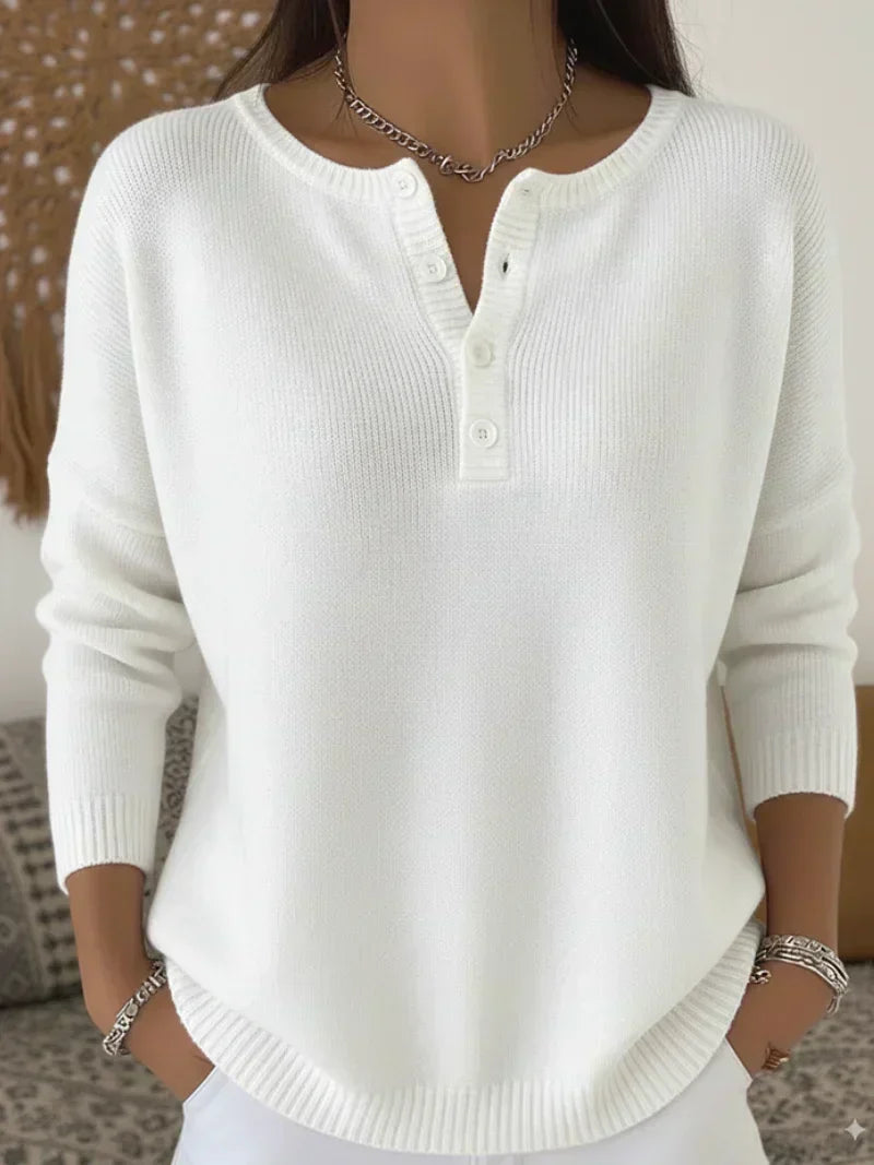 Elena | Jersey de Punto Henley con Botones