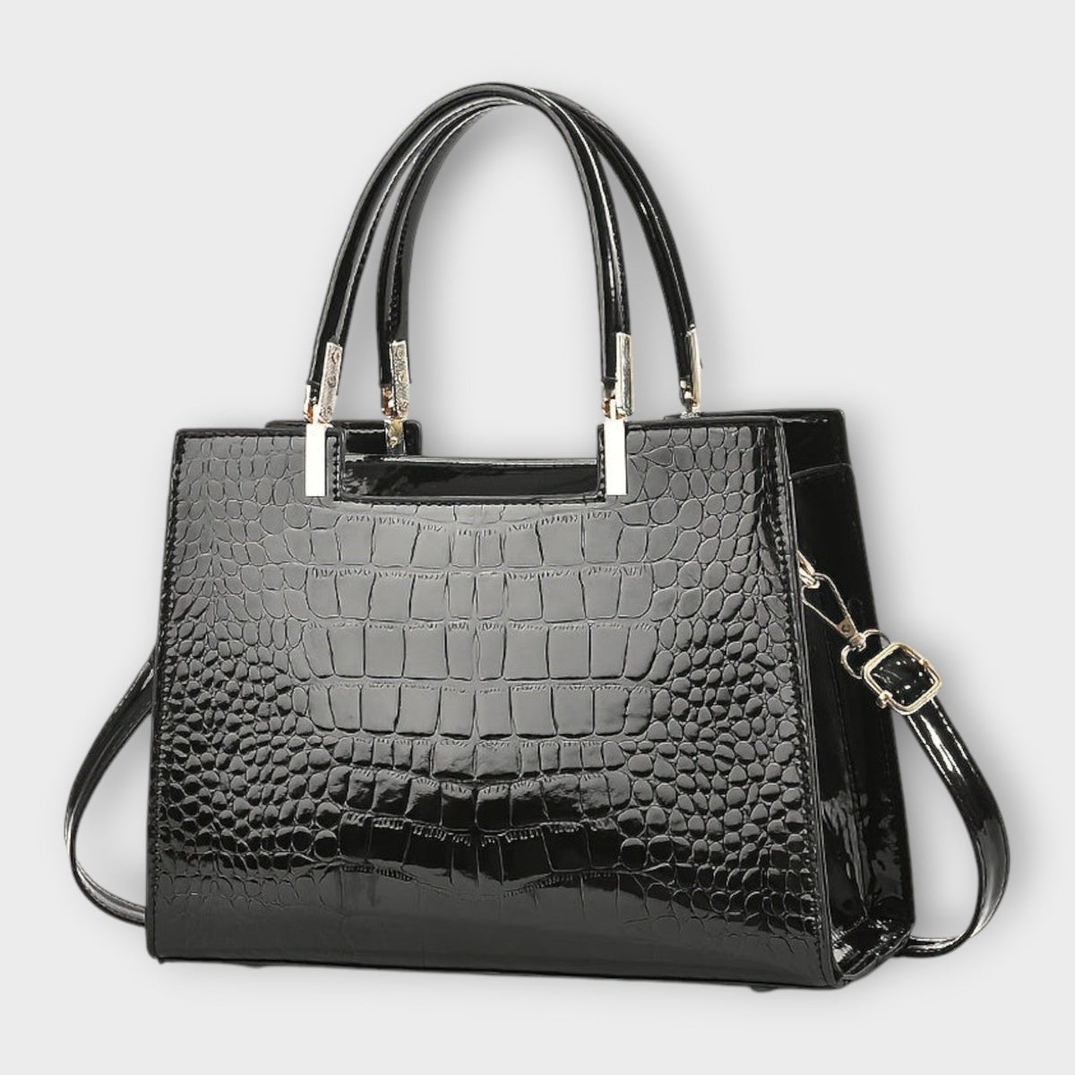 Maison Verdelle - Bolso de Mano con Estampado Cocodrilo Brillante
