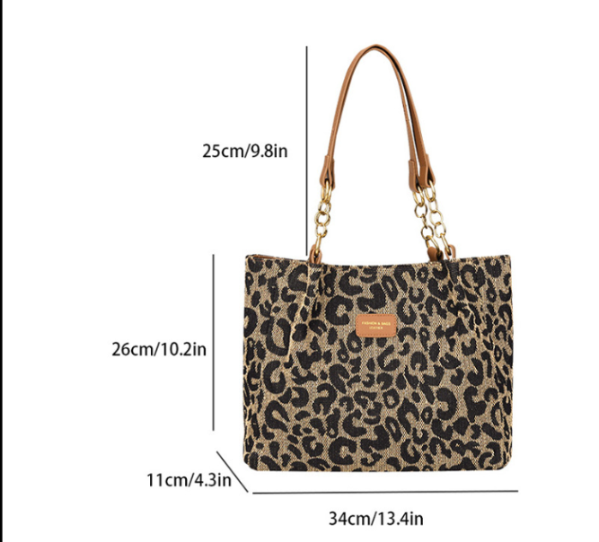 Lévrier – Bolso de Compras de Lona Leopardo