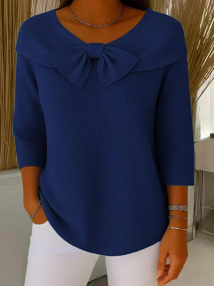 Rosario | Jersey con Lazo y Cuello Redondo