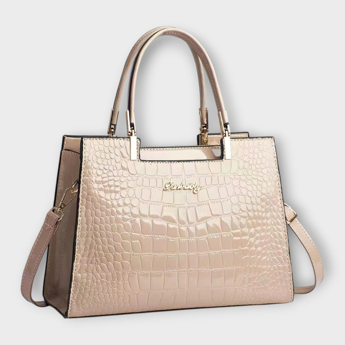 Maison Verdelle - Bolso de Mano con Estampado Cocodrilo Brillante