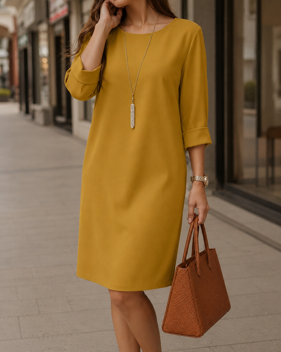 Adriana | Vestido Midi con efecto vientre plano para una silueta esbelta