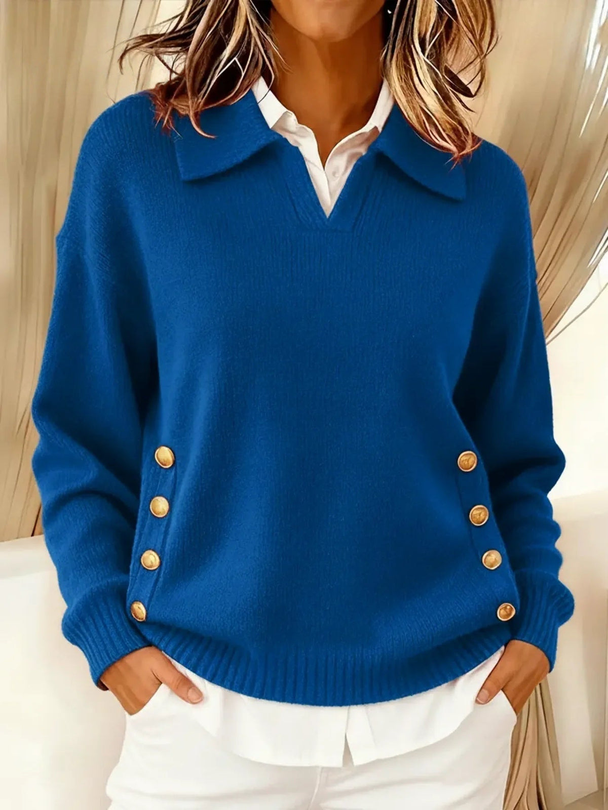 Montserrat | Jersey de Cuello en V con Cuello Polo