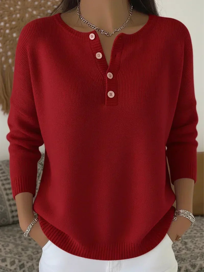Elena | Jersey de Punto Henley con Botones