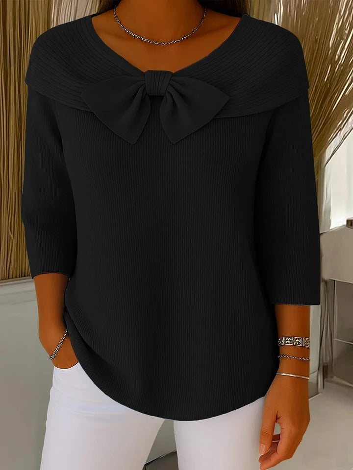 Rosario | Jersey con Lazo y Cuello Redondo