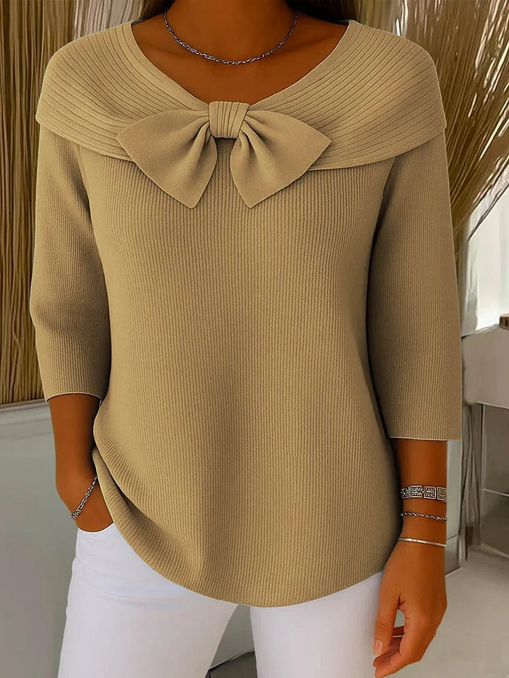 Rosario | Jersey con Lazo y Cuello Redondo
