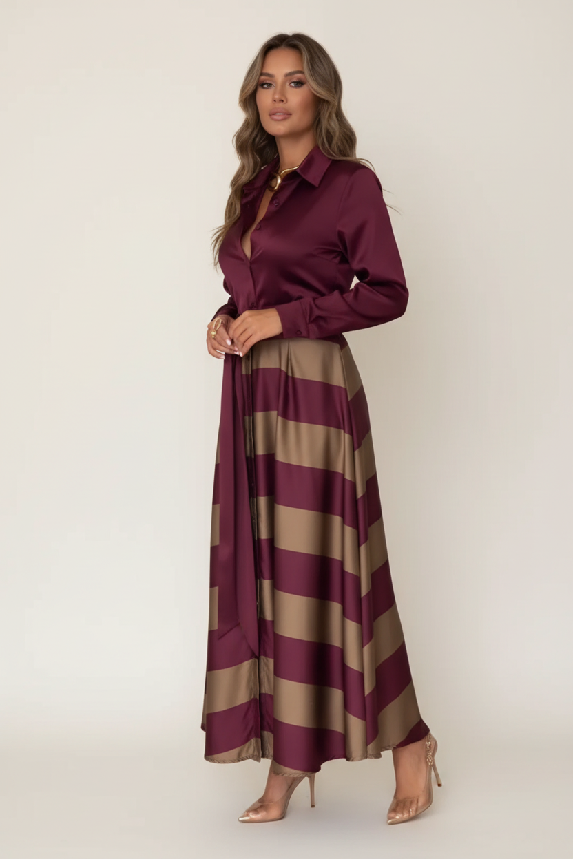 PAULA | VESTIDO CAMISERO A RAYAS CON CINTURÓN
