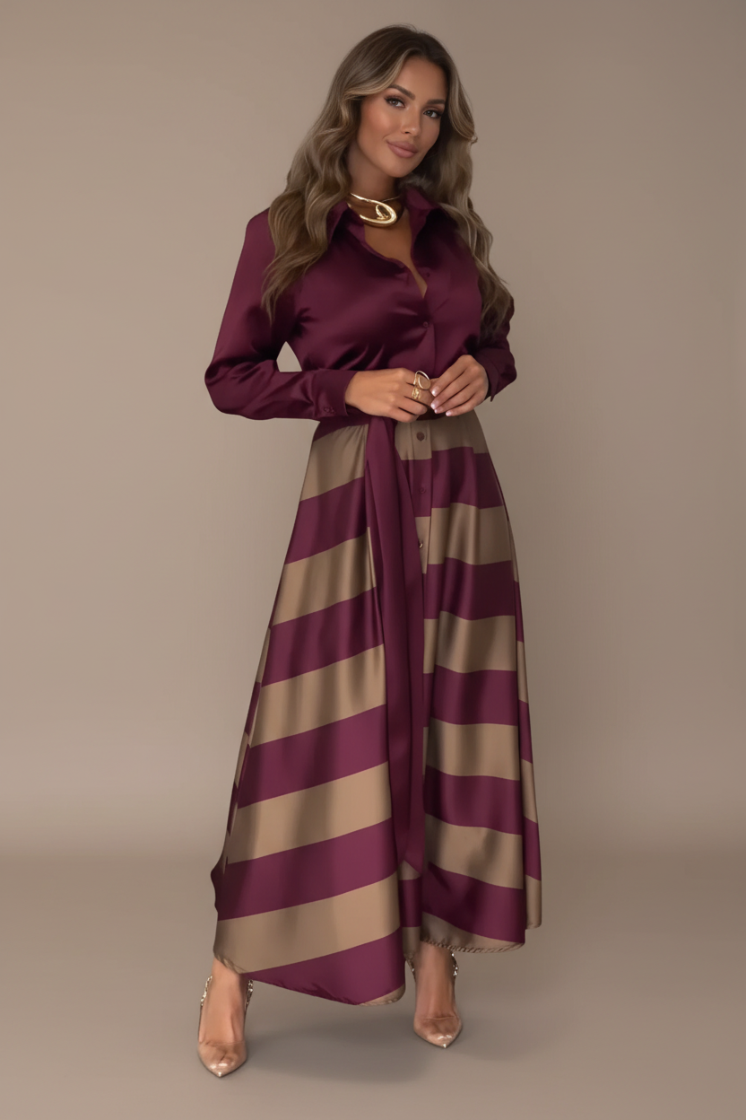PAULA | VESTIDO CAMISERO A RAYAS CON CINTURÓN